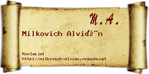 Milkovich Alvián névjegykártya
